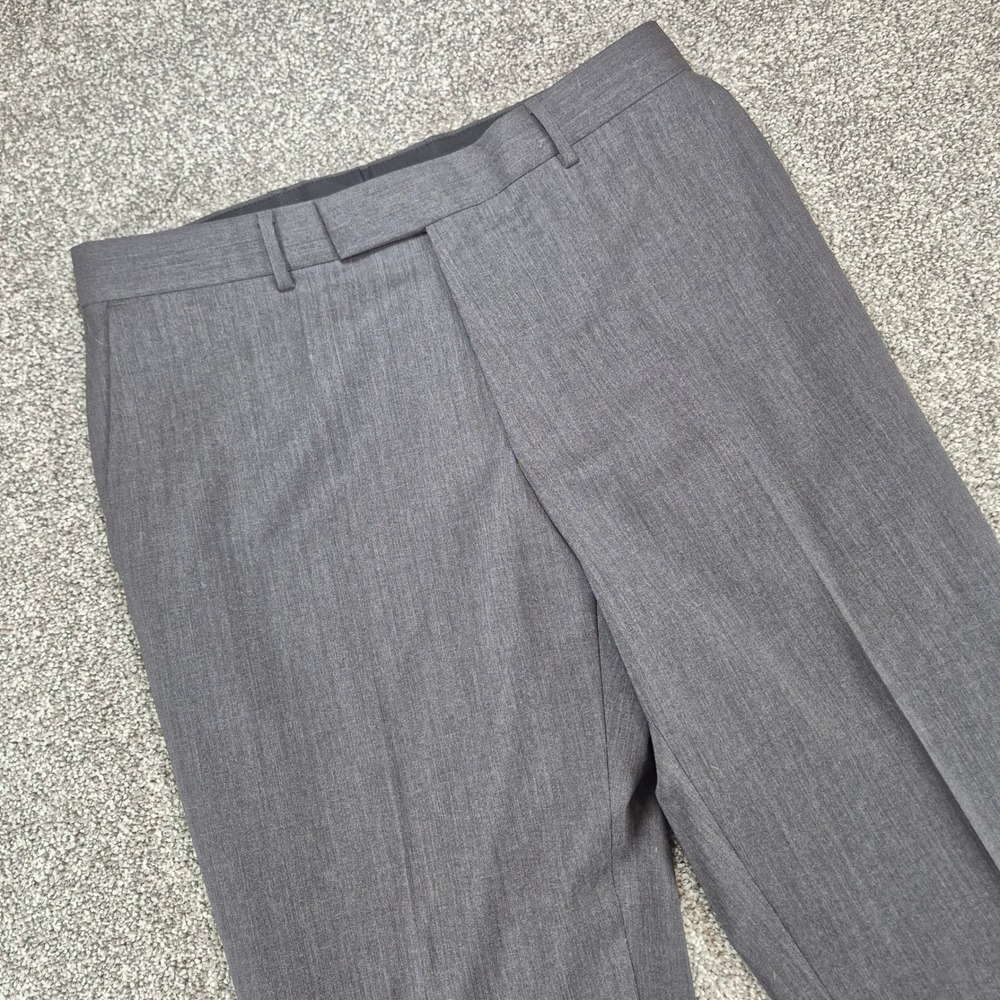 Hugo Boss Dress‎ Pants Mens 33R Gray James Brown Wool Flat Front Made in USA